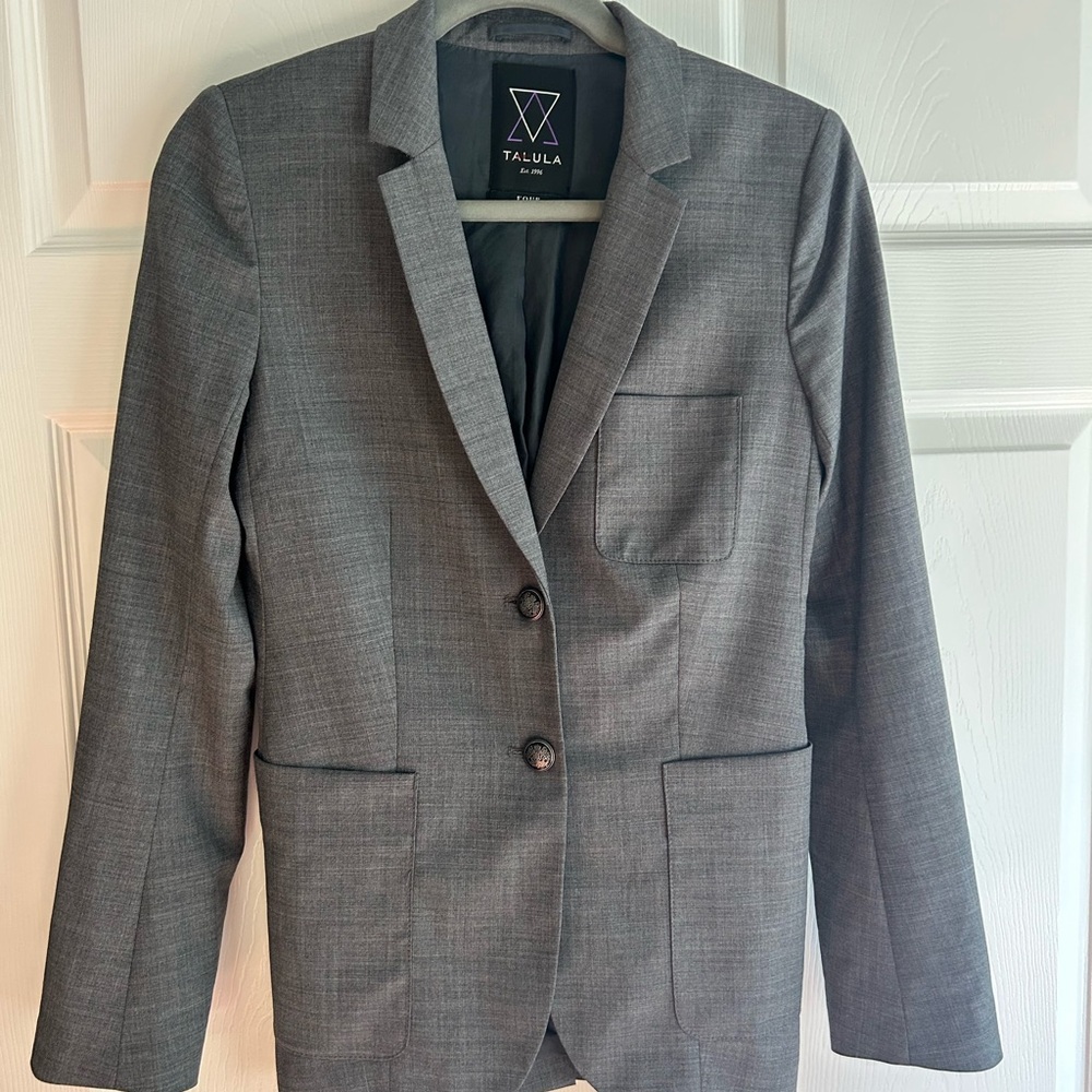 Aritzia • Grey Wool Blend Blazer • Size 4 • Lining wear: priced accordingly*